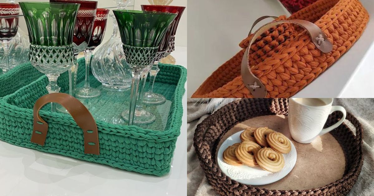 crochet tray using cord yarn 11