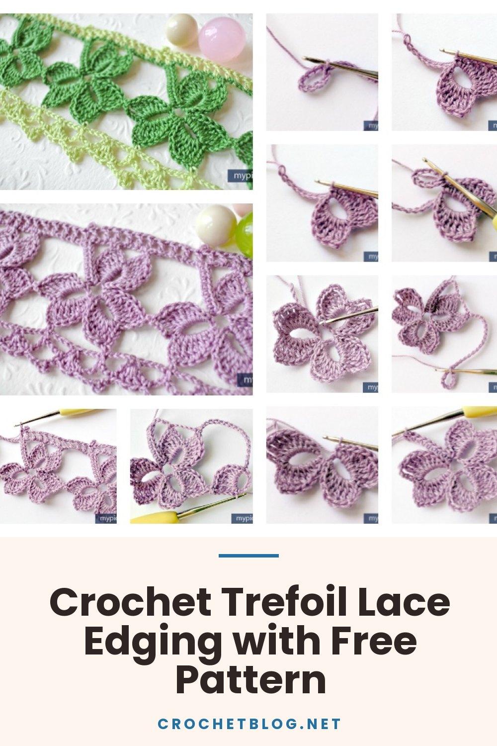 Crochet Trefoil Lace Edging with Free Pattern