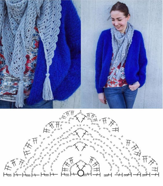 crochet triangular scarve 5