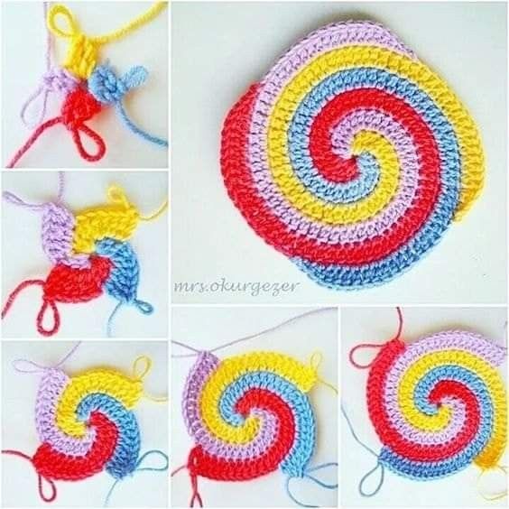 crochet two color double spiral 2