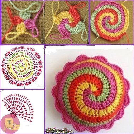 crochet two color double spiral 3