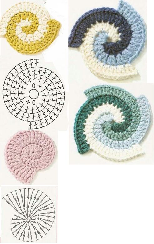 crochet two color double spiral