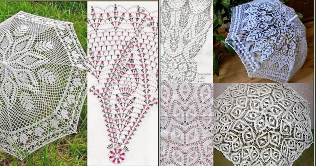 crochet umbrellas with diagrams