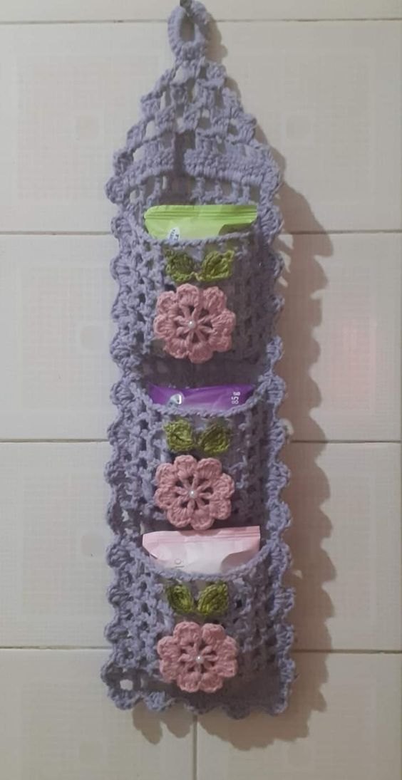 crochet wall organizer 3