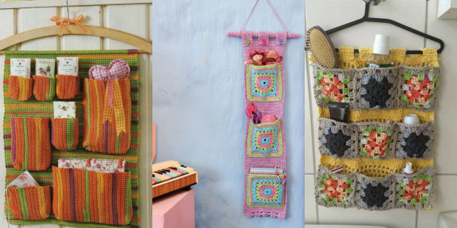 crochet wall organizer