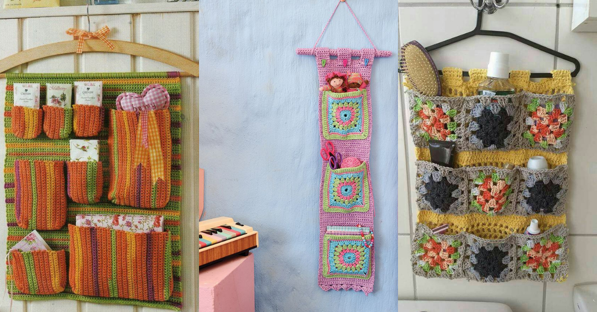 crochet wall organizer