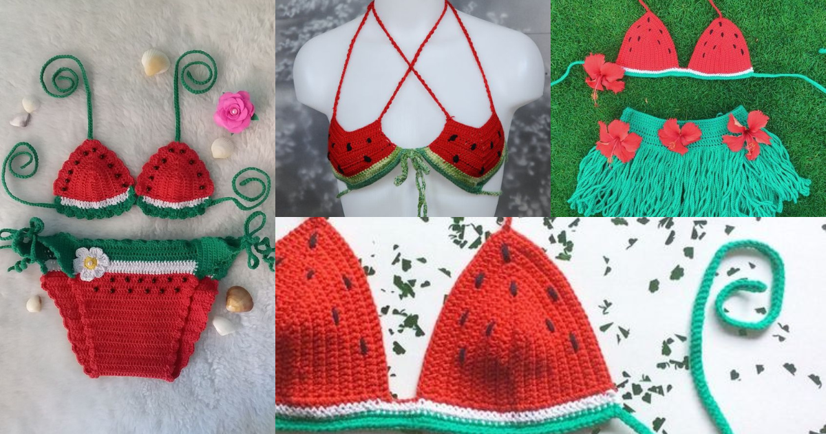crochet watermelon bikini ideas