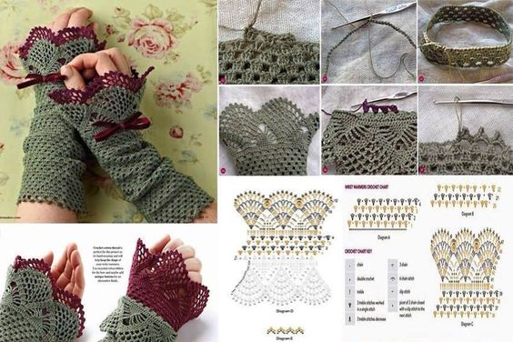 crochet wrist warmers patterns ideas 4
