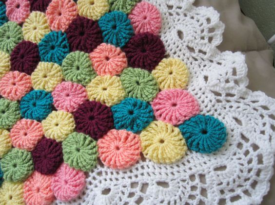 crochet yo yo flower stitch 2