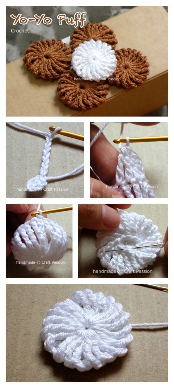 crochet yo yo flower stitch 7