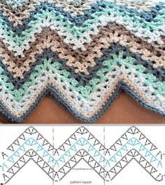 crochet zigzag blanket tutorial 1