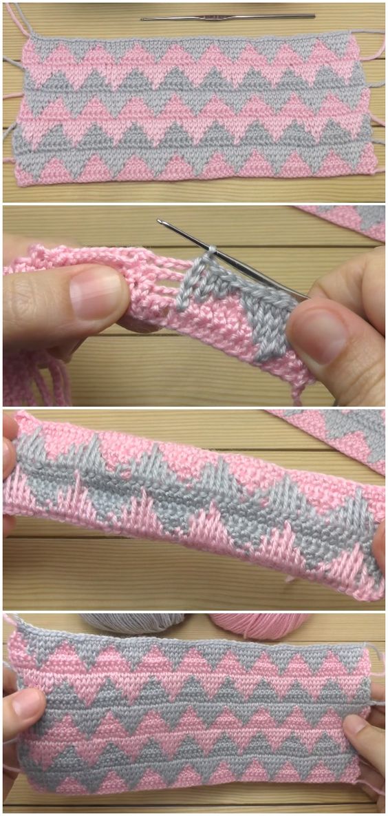 crochet zigzag blanket tutorial 2