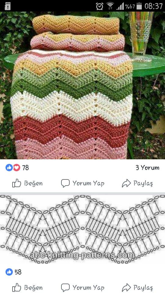 crochet zigzag blanket tutorial 4