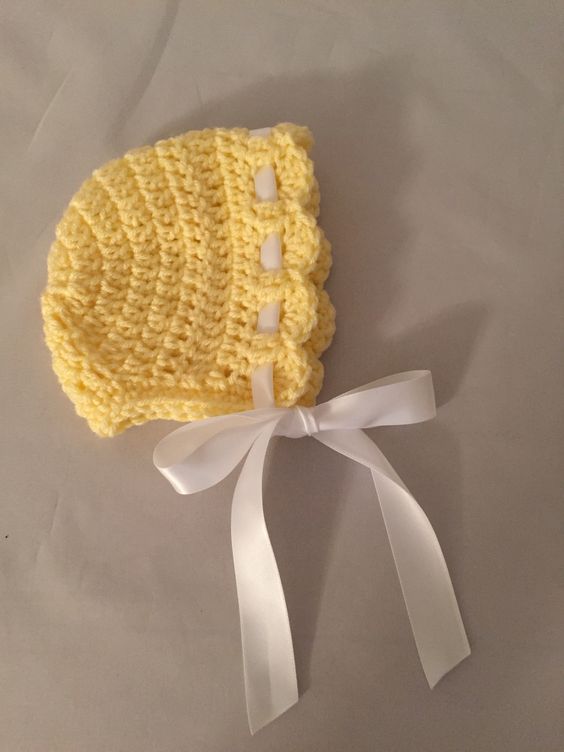 crocheted bonnet for a newborn 2 1