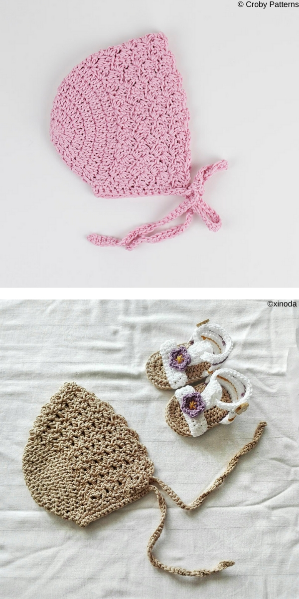 crocheted bonnet for a newborn 2