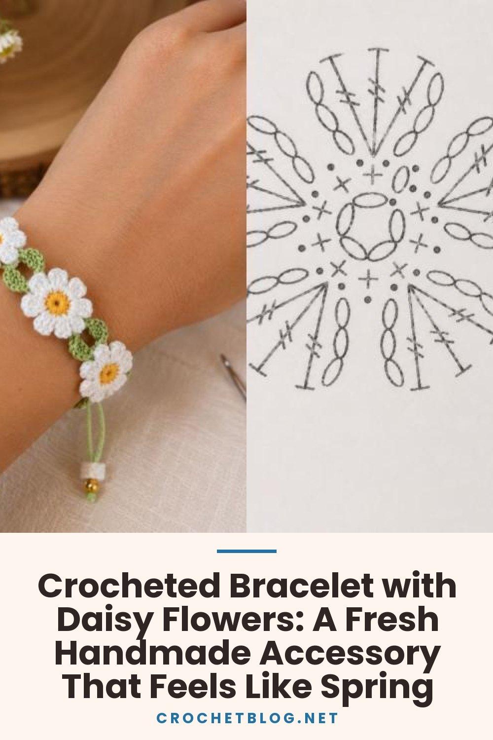 Crocheted Bracelet with Daisy Flowers: A Fresh Handmade Accessory That Feels Like Spring