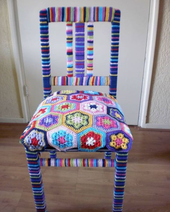 crocheted chair cover ideas 10