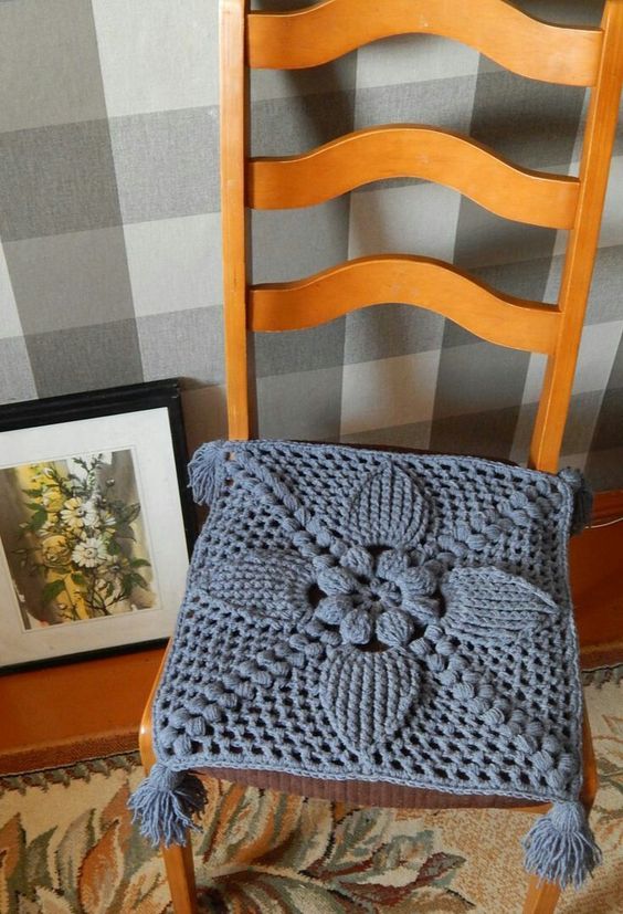 crocheted chair cover ideas 12