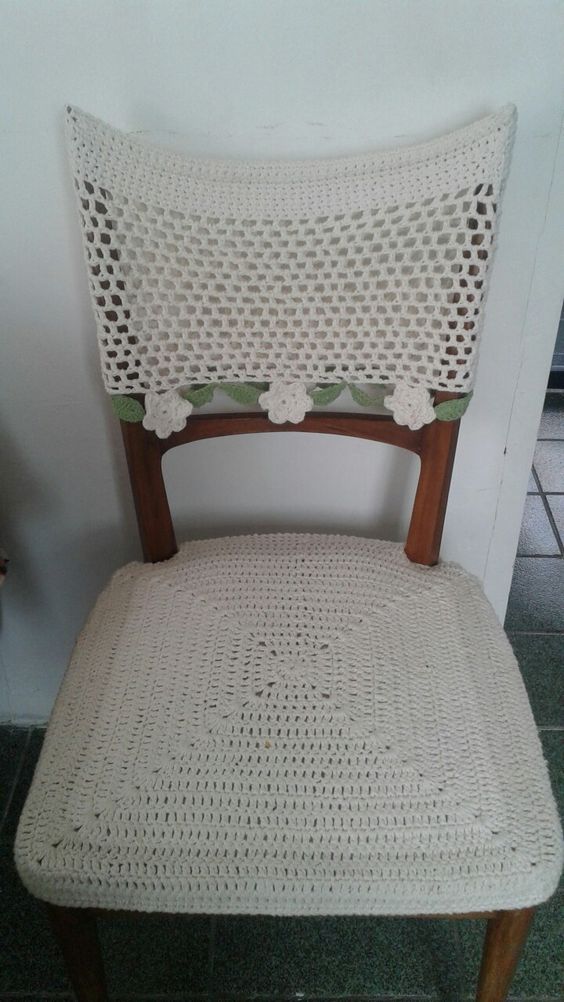 crocheted chair cover ideas 13