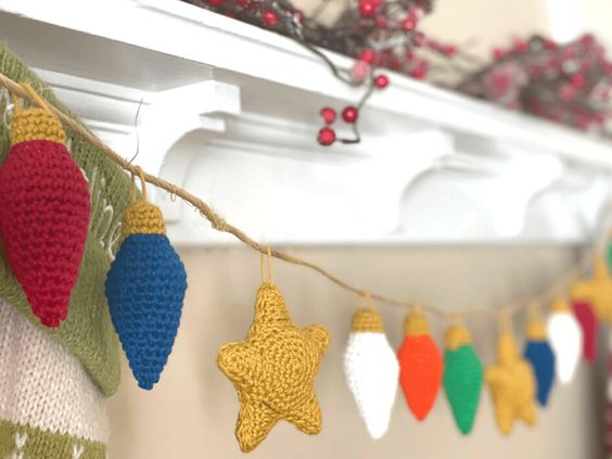 crocheted christmas light garland 2