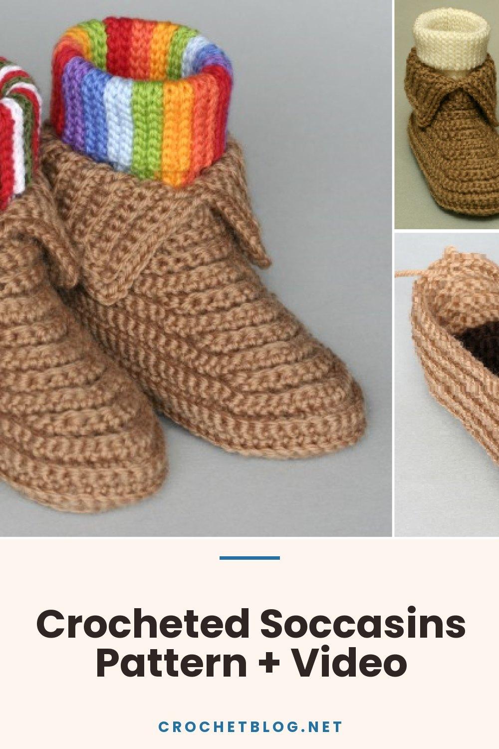 Crocheted Soccasins Pattern + Video