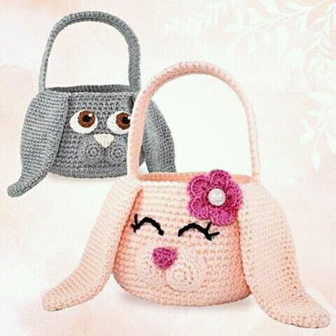 cute easter bunny basket crochet 3