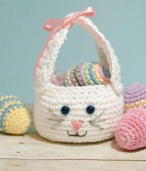 cute easter bunny basket crochet 4