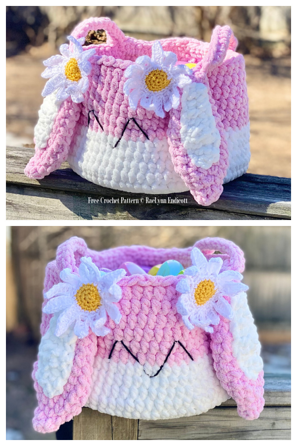 cute easter bunny basket crochet 8