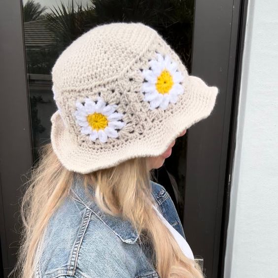 daisy flower hat crochet patterns