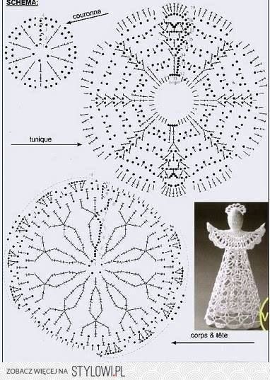 diagrams of crochet angels