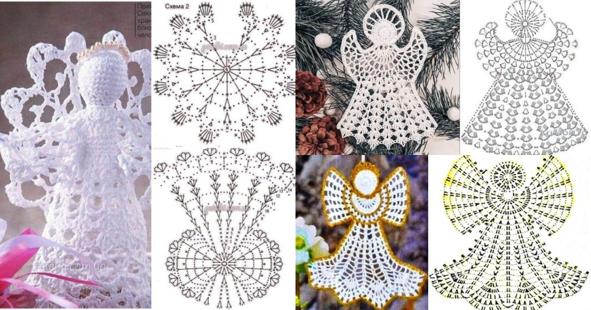 diagrams of crochet angels