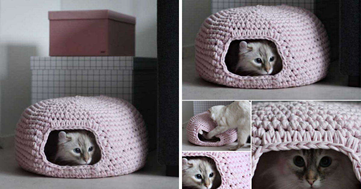 diy Crochet Cat Cave 1