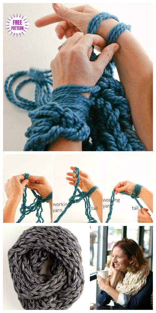 diy arm knitting scarves