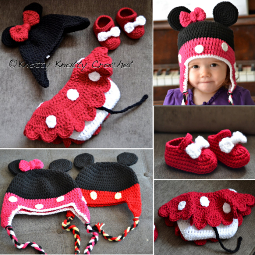 diy crochet minnie little mouse hat and shoes pattern