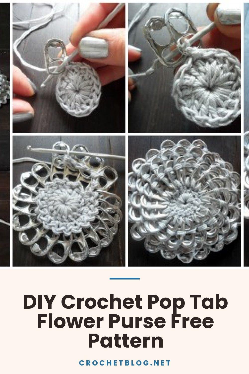 DIY Crochet Pop Tab Flower Purse Free Pattern