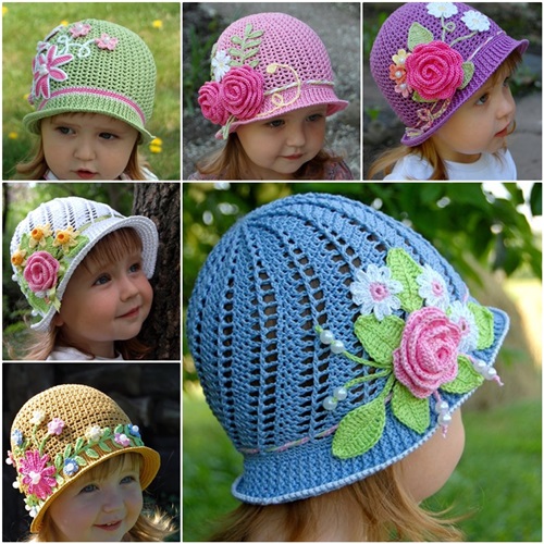 diy crochet pretty panama hat for girls