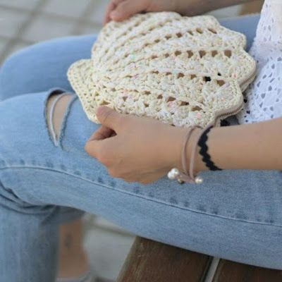 diy crochet sea shell bag 2