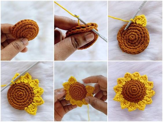 diy crochet sunflower pattern 1