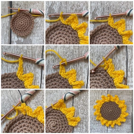 diy crochet sunflower pattern 3