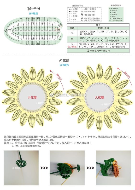 diy crochet sunflower pattern 9