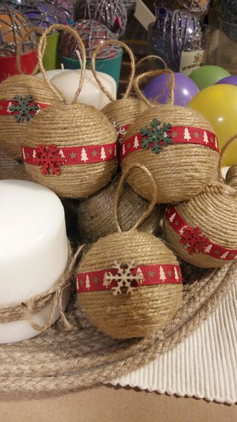 diy jute christmas baubles 1