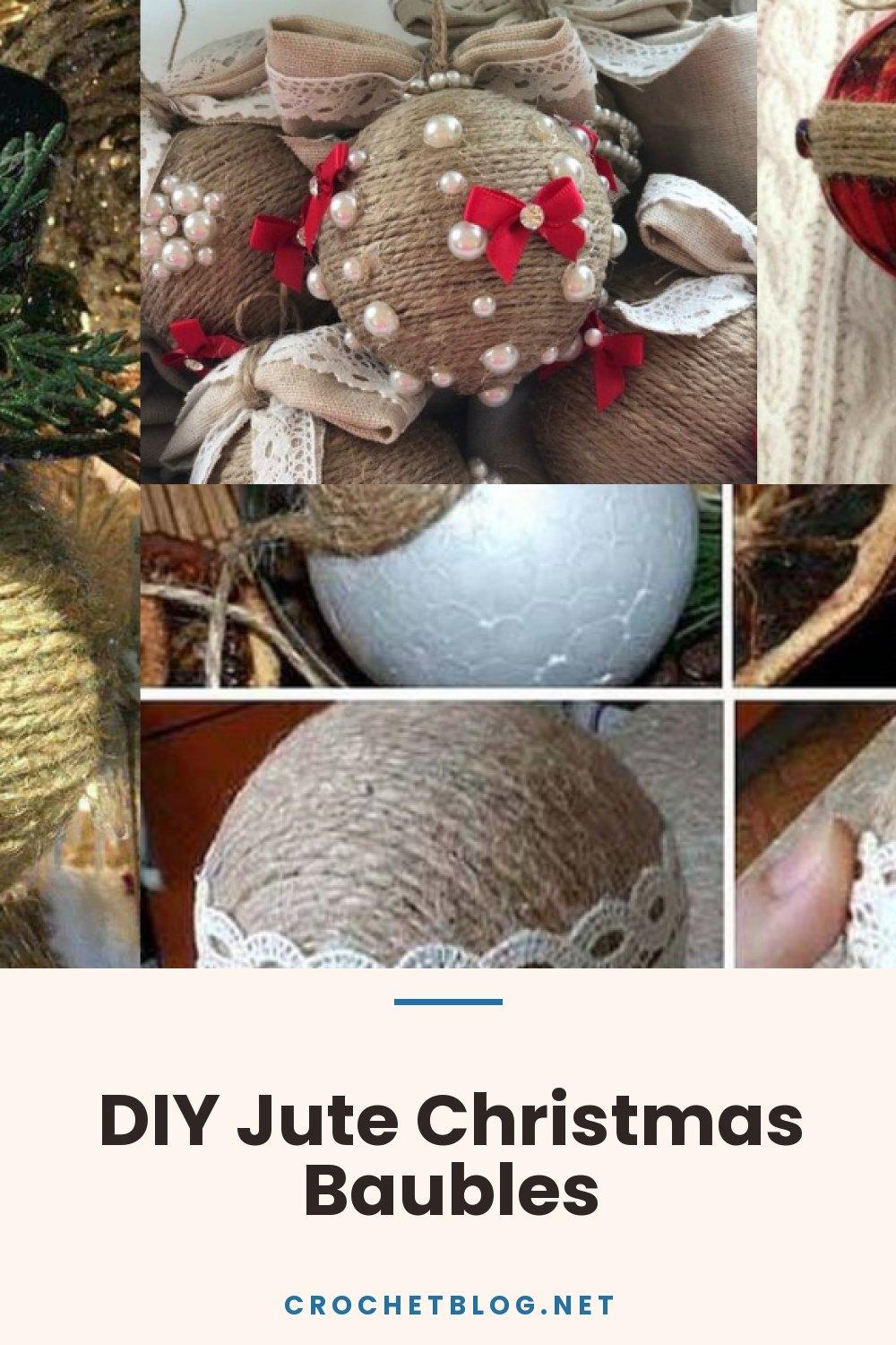 DIY Jute Christmas Baubles