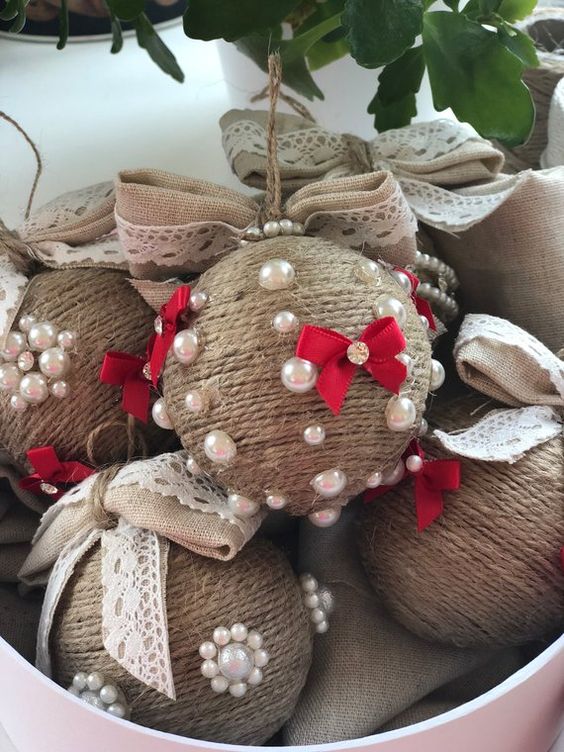 diy jute christmas baubles 2