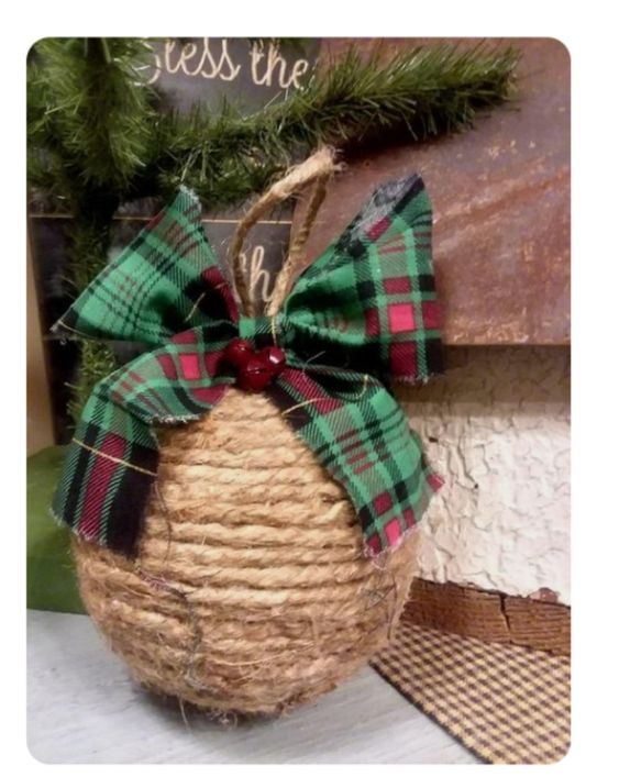 diy jute christmas baubles 7