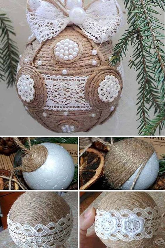 diy jute christmas baubles 9