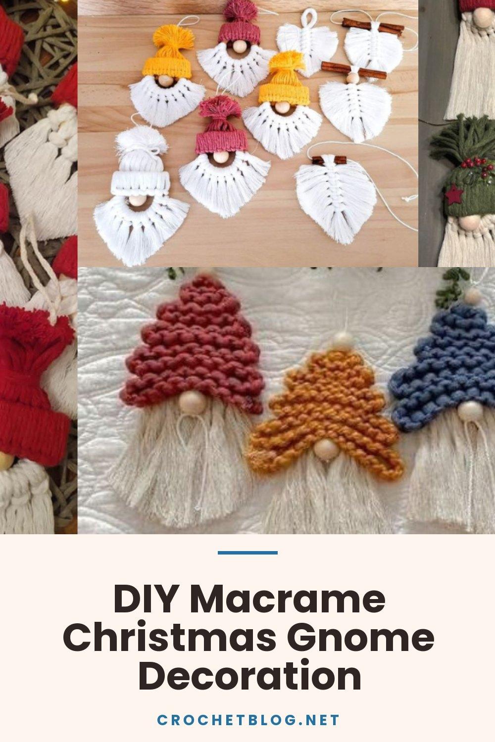DIY Macrame Christmas Gnome Decoration