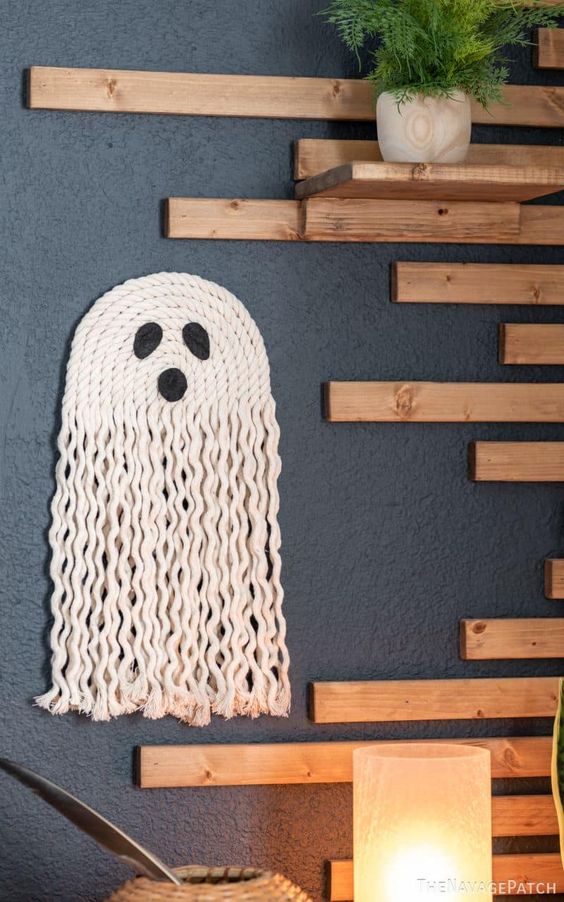 diy rope ghosts for halloween 12