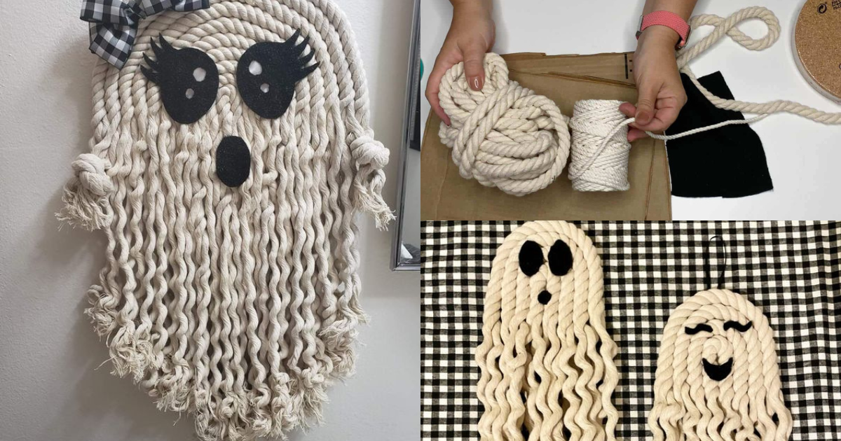 diy rope ghosts for halloween