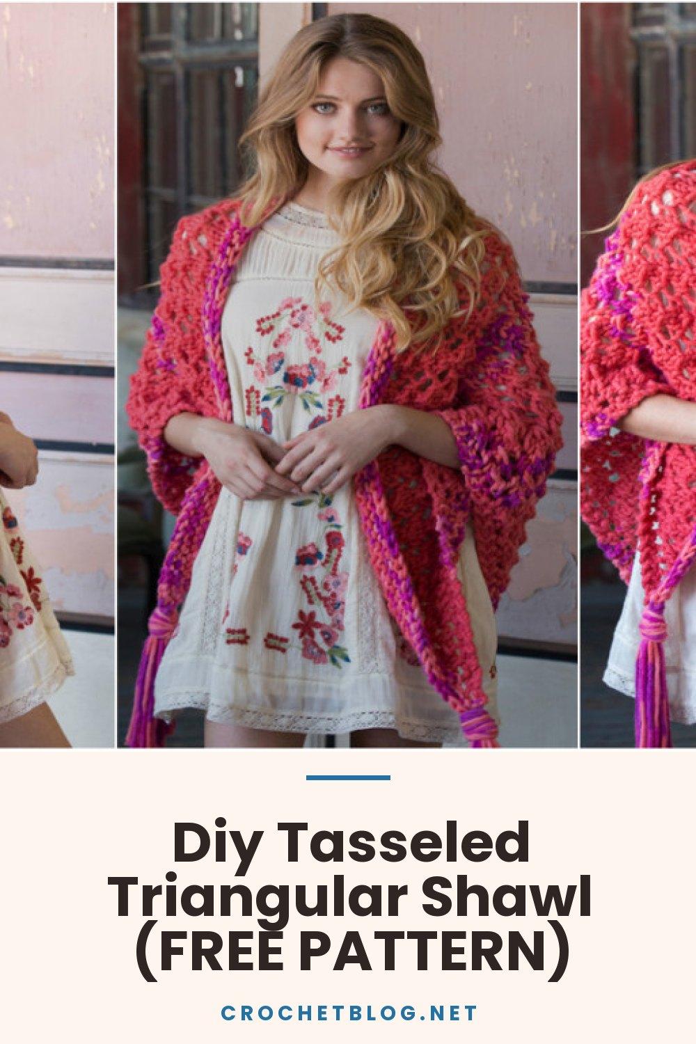 Diy Tasseled Triangular Shawl (FREE PATTERN)