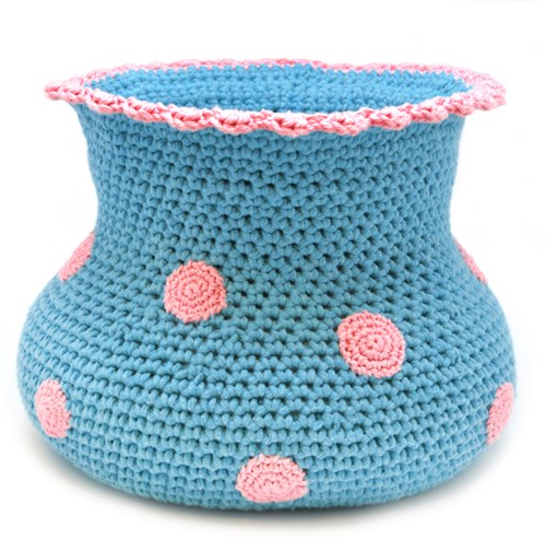 dots crochet flower vases 5